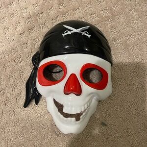 Pirate Skull Mask with Red and Black Accents